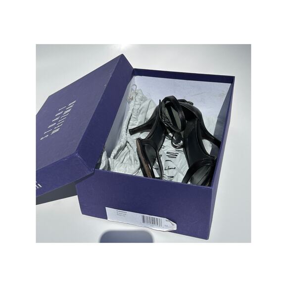 Stuart Weitzman $475 Nunaked Curve 75mm Sandal Heel Black Leather Size 6 M - Picture 8 of 16